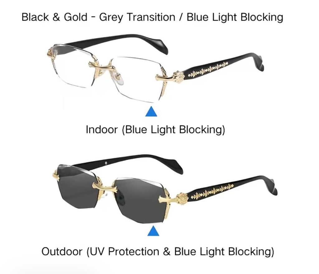 LuxeGold Transition Blue-Light Blocking Glasses
